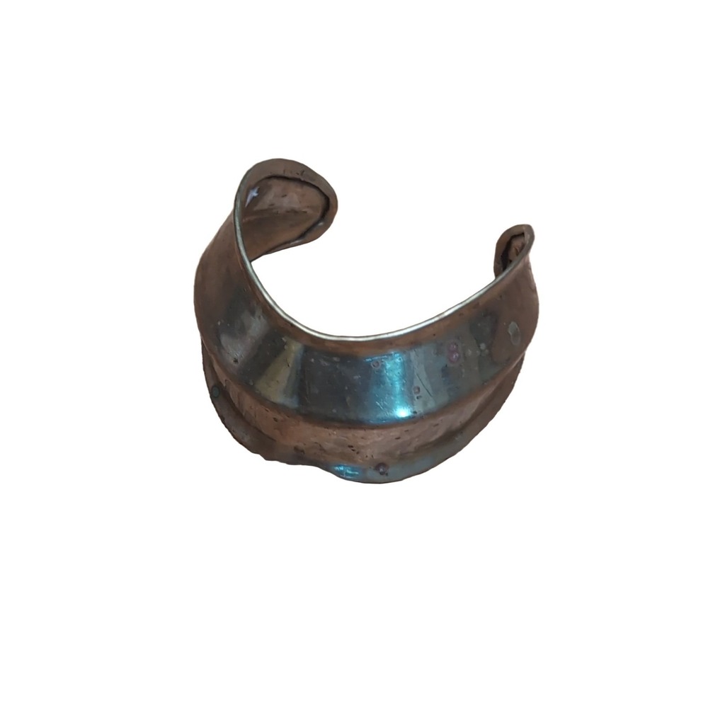 Wavy Metal Cuff Bracelet Gold Vintage Style Brass